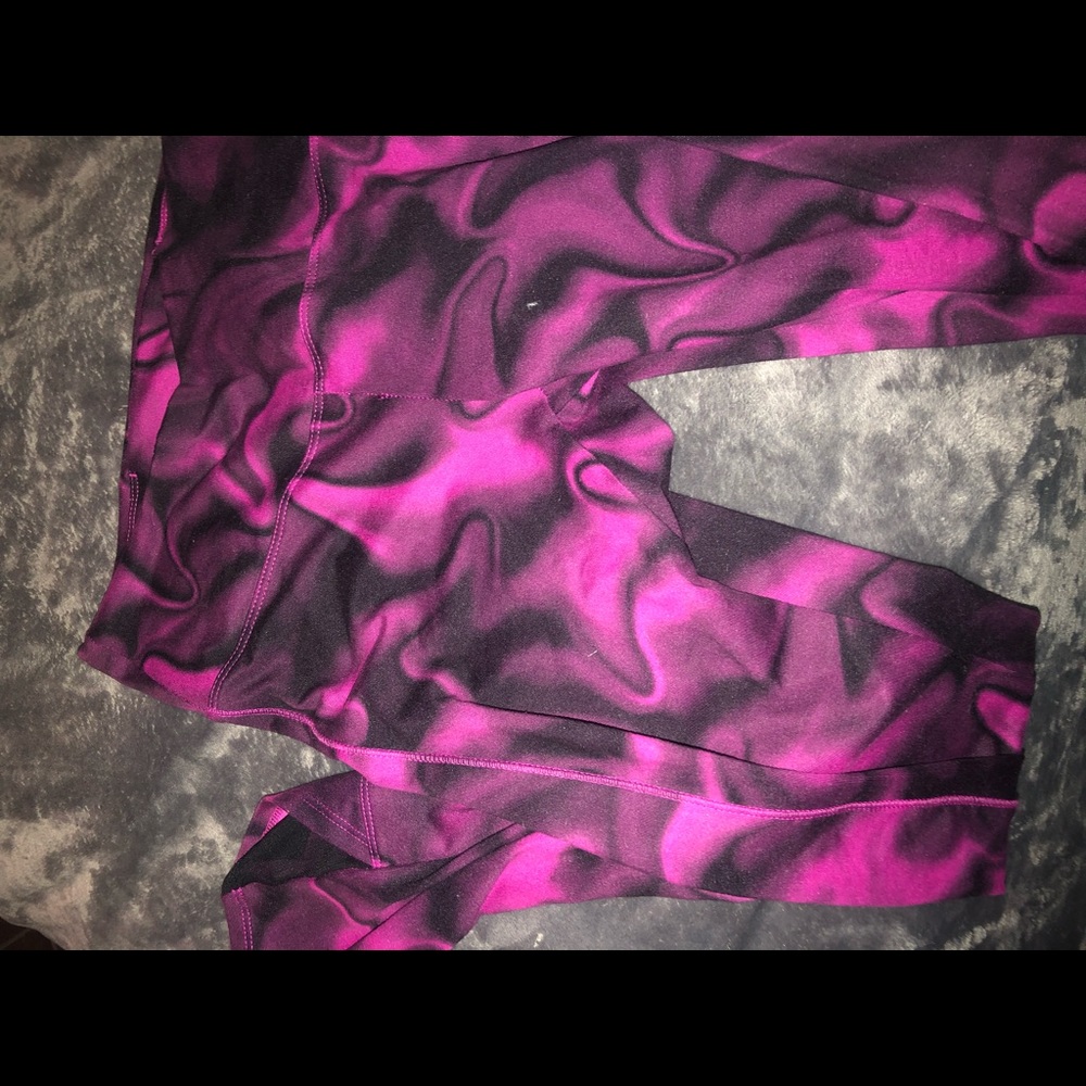 Black and pink athletic leggings